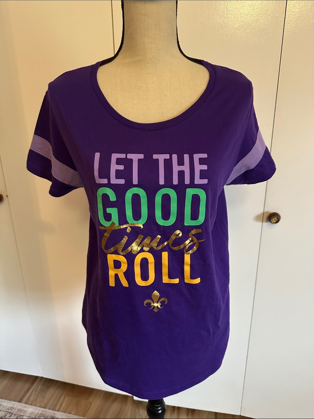 Women's Purple 'Let The Good Times Roll' Graphic Tee